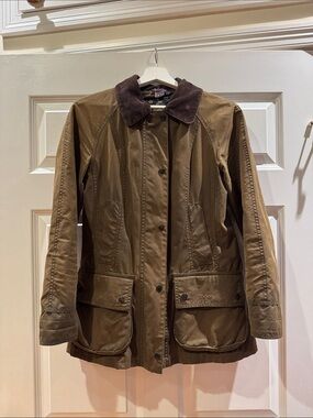 Barbour Olive Waxed Beadnell Jacket